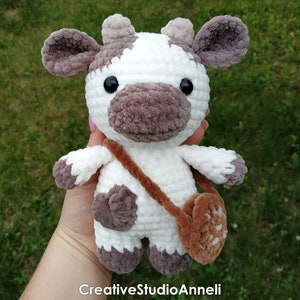 Crochet Cow Plushie: Chubby Milky Cow Amigurumi