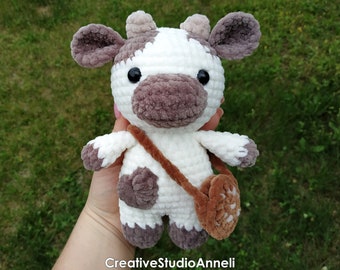 Crochet cow plushie/ Cookie cow/ Brown cow plushie/ Crochet cow toy/ Chubby Milky Cow/ Crochet milk cow/Cute/ Farm animal/ amigurumi/ kawaii