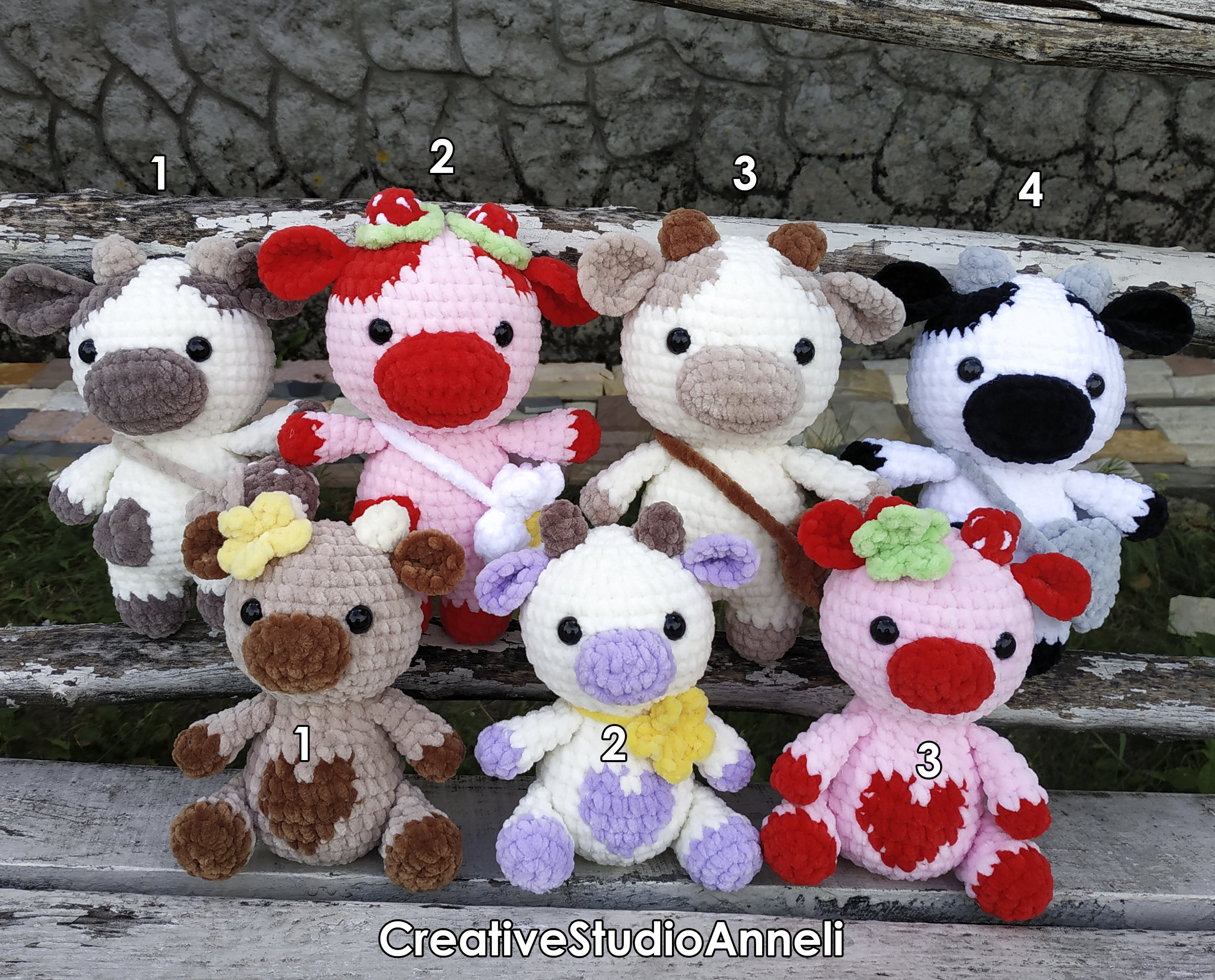 Custom Jumbo Cow, Amigurumi Cows, farm animals, chubby milky cow, cute