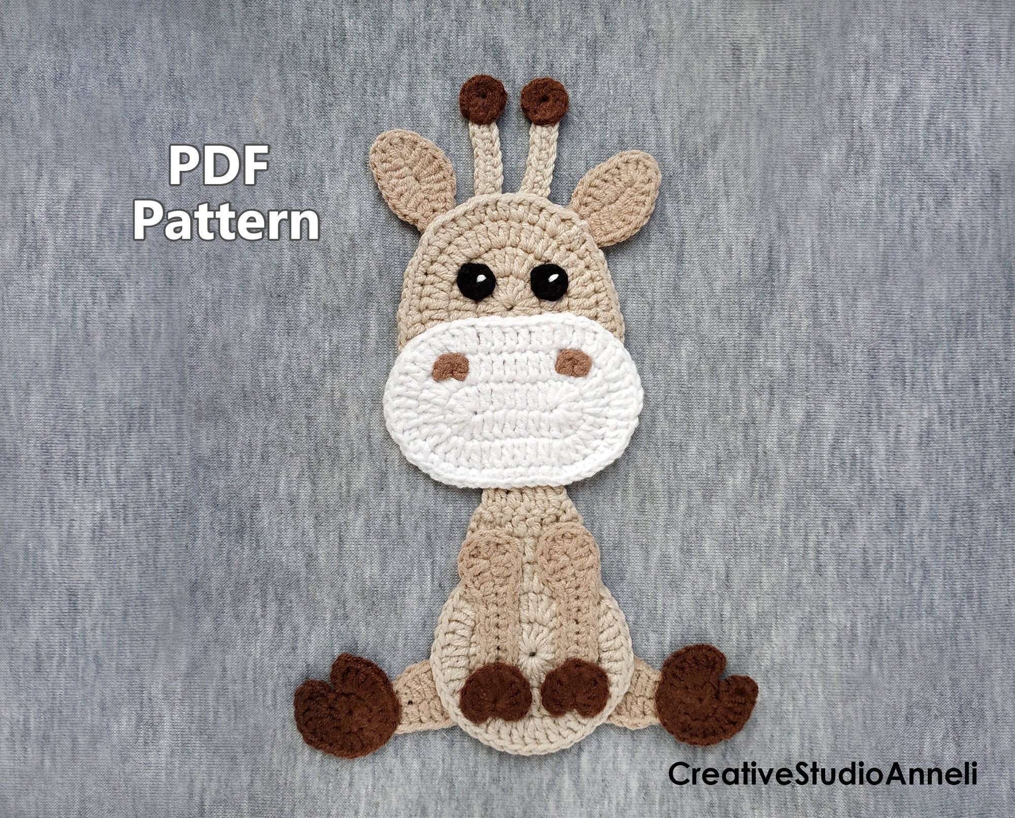 Crochet Pattern/ PDF/ Crochet Giraffe Applique Pattern/ Etsy