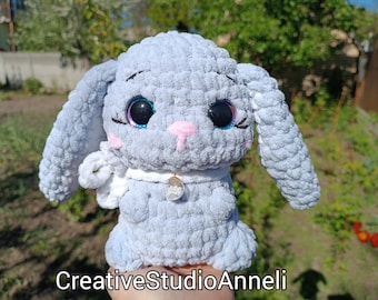 Crochet Bunny Plushie: Handmade Amigurumi Rabbit Toy (20cm)