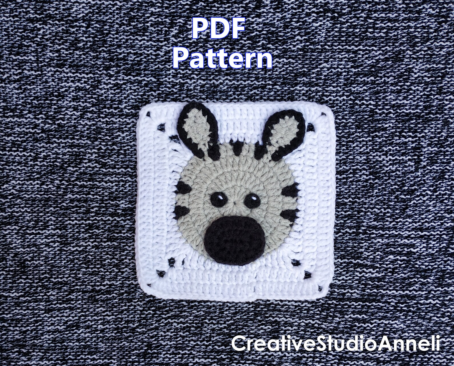 SET OF 12/ Crochet Animal Granny Square Pattern/ Motif/ Lion/ Etsy