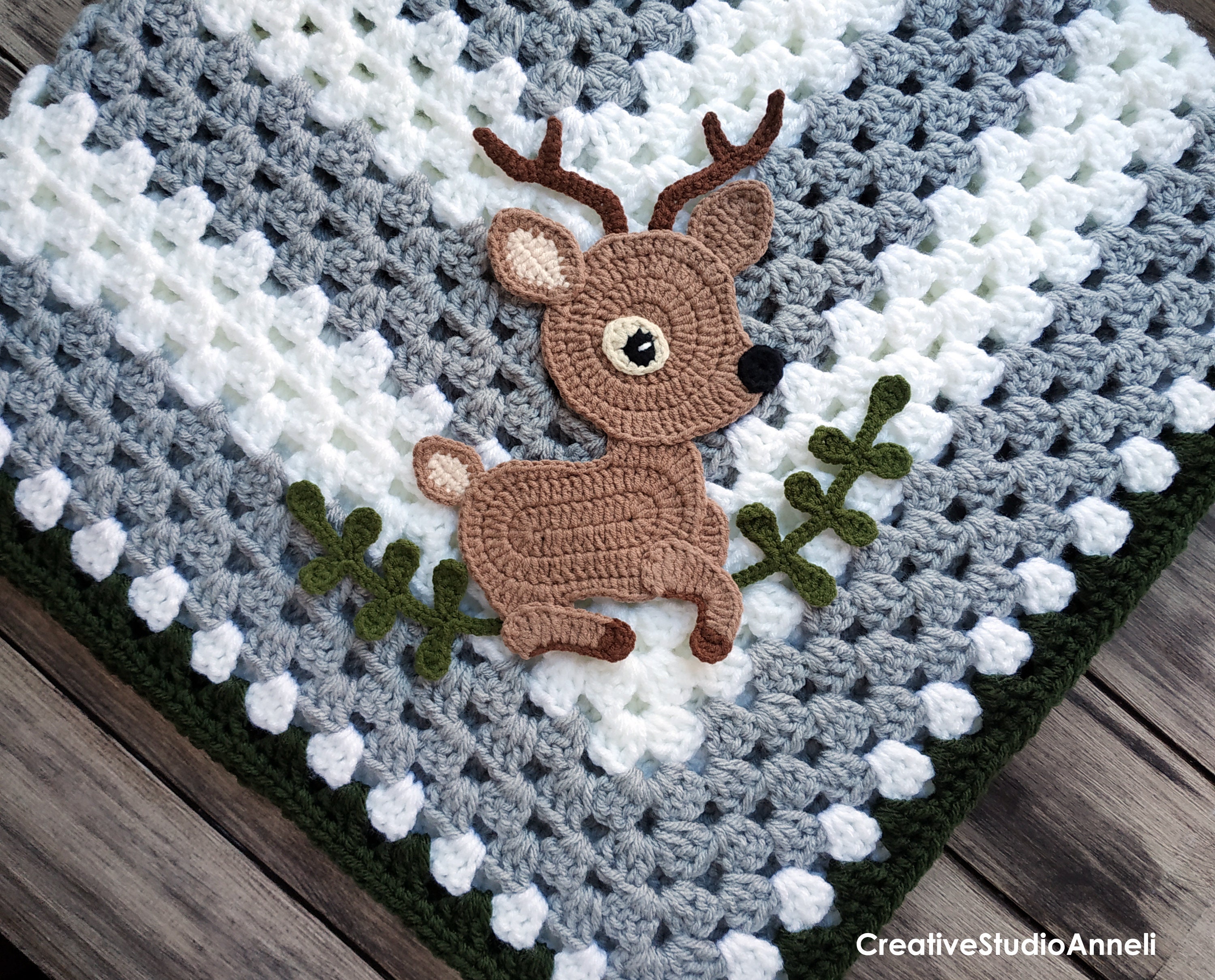 Crochet Baby Blanket/ Animal print/ Soft baby blanket/ Deer Etsy