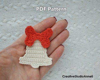 Crochet Christmas applique Pattern/PDF/Bell/ Christmas Bell/ Christmas pattern/ Holiday Crochet/Christmas ornament/pattern/ Christmas decor