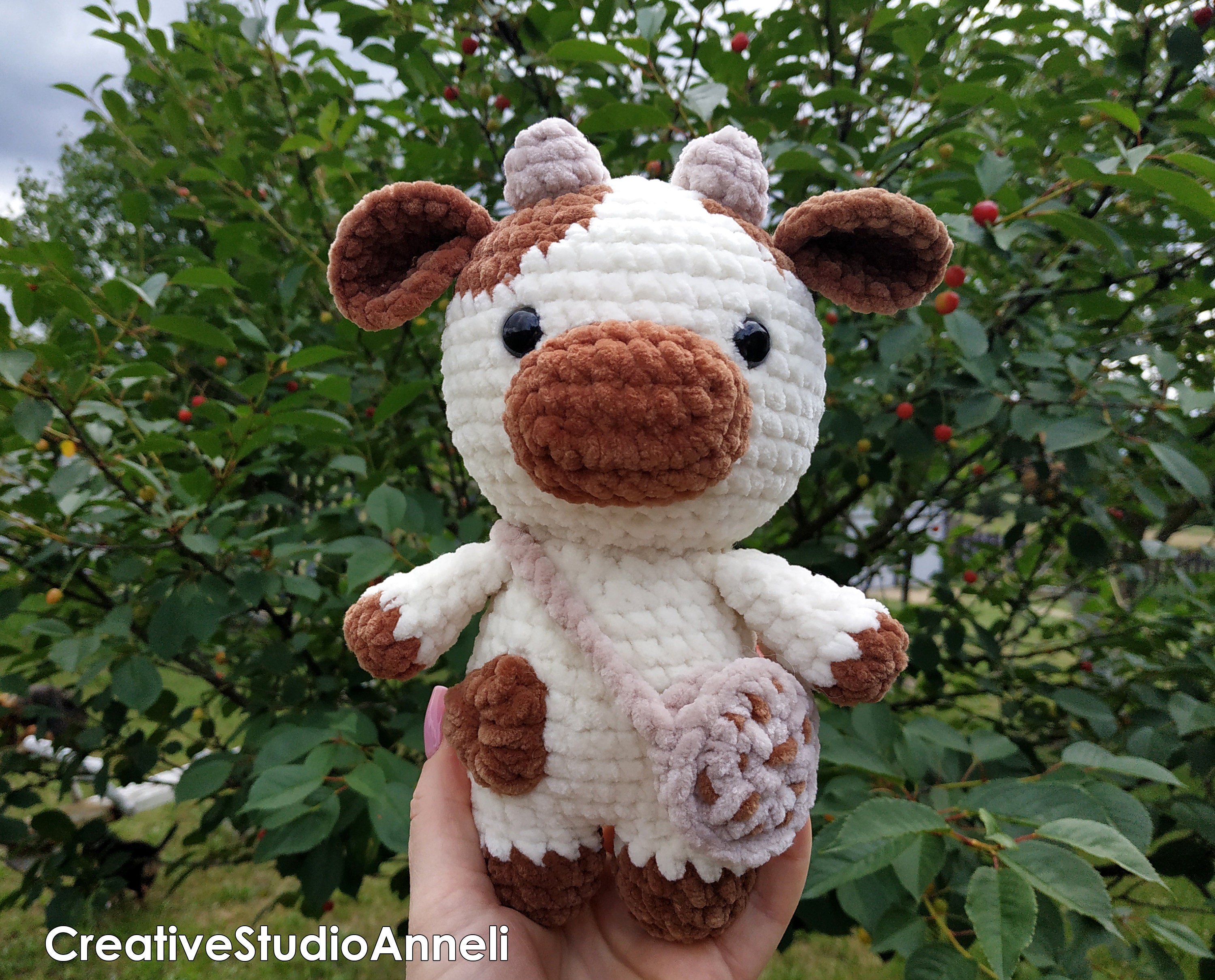 Large Crochet Cow Stuffed Animal, Made to Order