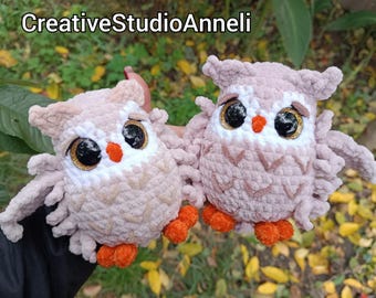 Handgemachte häkeln flauschige Eule Plüsch - Süßes Amigurumi Vogel Plushie Stofftier