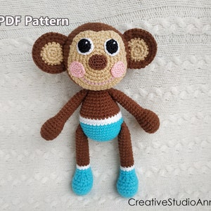 Crochet Pattern/ Amigurumi pattern/ pdf/ monkey pattern/ Toy crochet pattern/ Crochet monkey pattern/ baby toy/ nursery decor/ animal/africa
