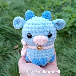 Crochet cow plushie/Mini cow/ Strawberry cow plushie/ kawaii cow plush/ Chubby Milky Cow/ amigurumi cow/ Cute/ Farm animal/ animal plushies