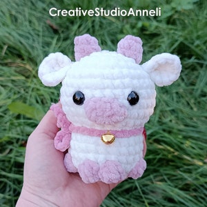 Crochet cow plushie/Mini cow/ Strawberry cow plushie/ kawaii cow plush/ Chubby Milky Cow/ amigurumi cow/ Cute/ Farm animal/ animal plushies