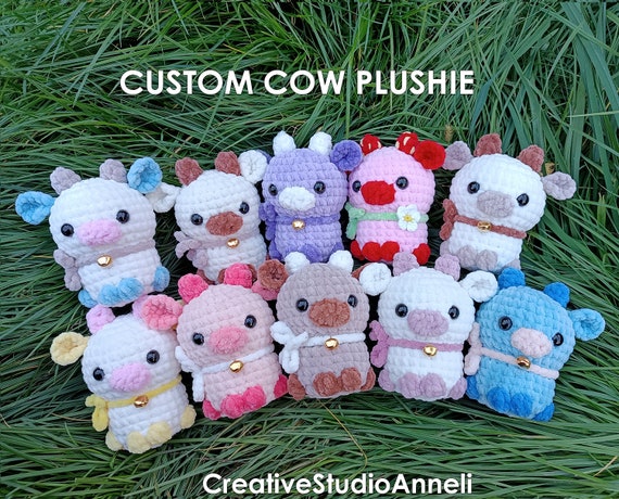 glide dråbe partikel Crochet Cow Plushie/mini Cow/ Strawberry Cow Plushie/ Kawaii - Etsy