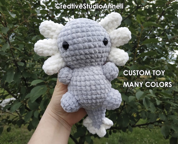 Crochet Axolotl Plushie/ Axolotl Plush Toy/ Amigurumi/ Cute Etsy
