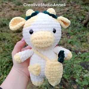 Crochet Lemon Cow Plushie/ Stuffed cow plush/Fruit Chubby Cow/ Farm animal/ Amigurumi cow/ Christmas gift/ Crochet animal plushies/ Lemon