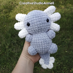 Gehäkeltes Axolotl Plüschtier/ Amigurumi/ Kuscheltier/ Wasserdrache/ Wanderfisch/ kawaii Plüschtier/ Handgemachtes Spielzeug zum Verschenken