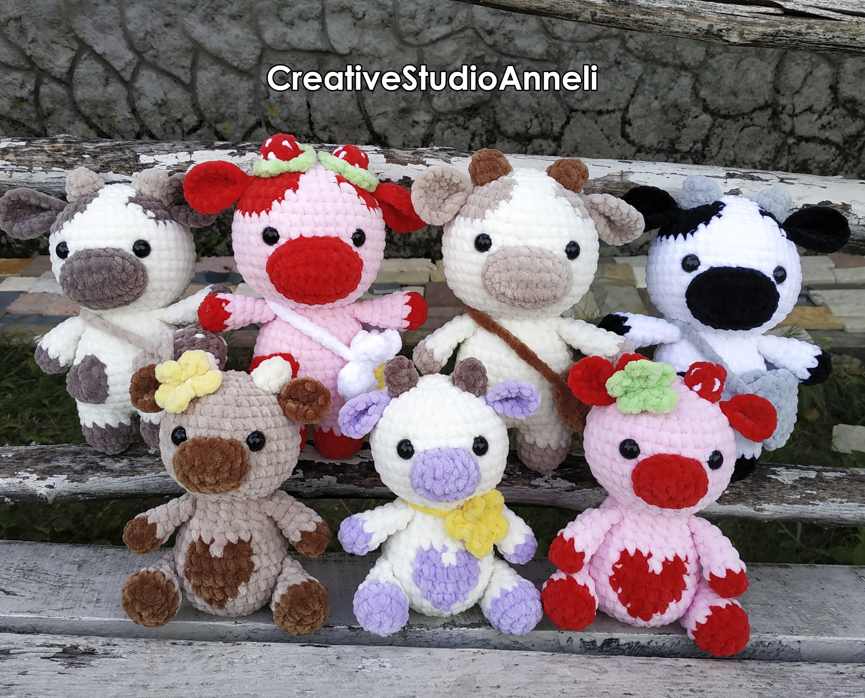 Crochet cow/ Cookie cow plushie/ Strawberry cow plushie/ Crochet cow plush/ Chubby Milky Cow/ Crochet milk cow/ Cute/ Farm animal/ amigurumi