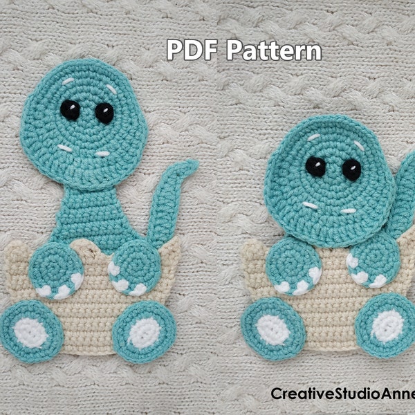 Crochet dinosaur applique Pattern/PDF/ Crochet applique animals pattern /Dinosaur pattern/Dinosaur applique/Dinosaur/Baby blanket pattern