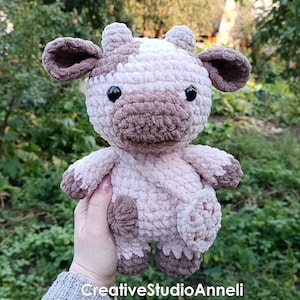 Big Crochet Cow Plushie/ Amigurumi cow/ animals/ Cookie milky cow/ Farm animals/baby plush toys/ stuff cow/ Christmas gift/nursery decor