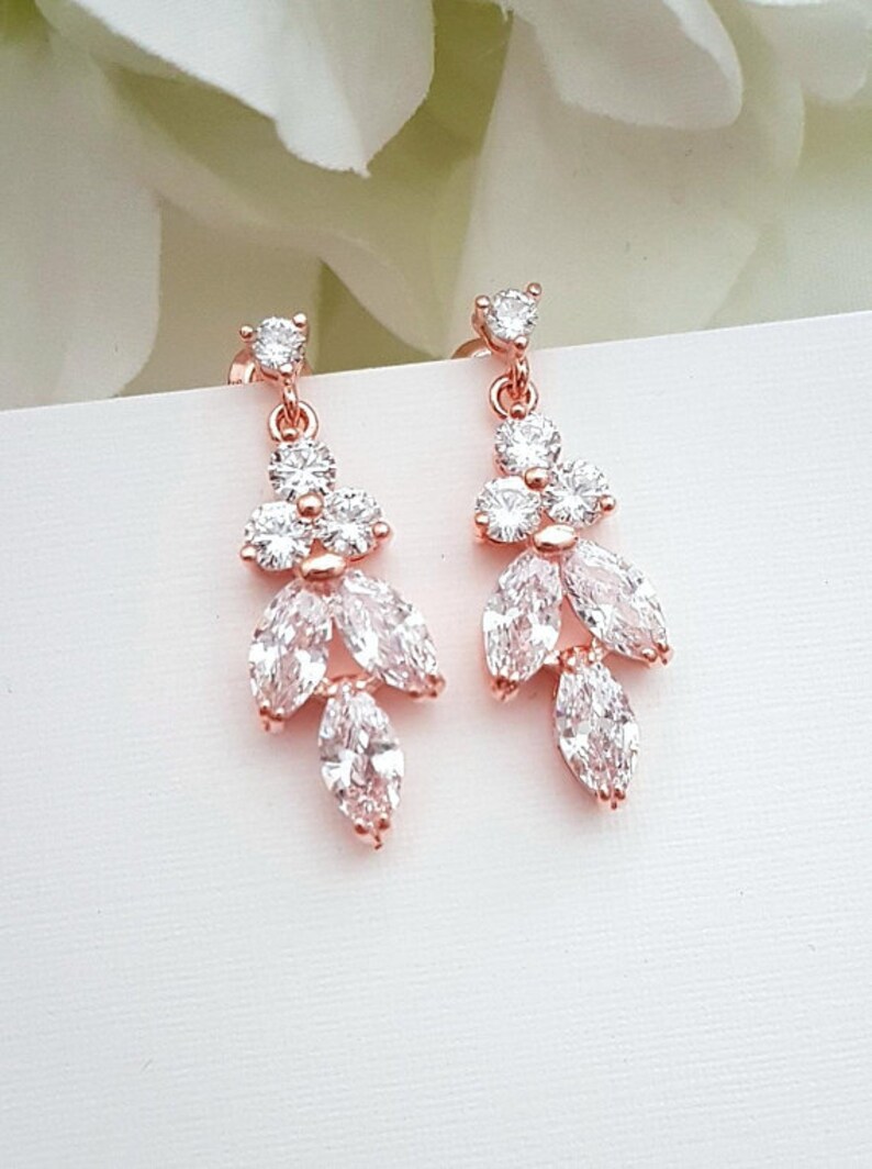 Bridal Necklace Set Gold Teardrop Wedding Earrings Bracelet Etsy