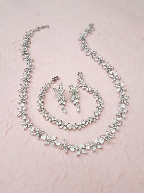 Bridal Jewelry Set Wedding Necklace Set CZ Bridal Necklace Earring