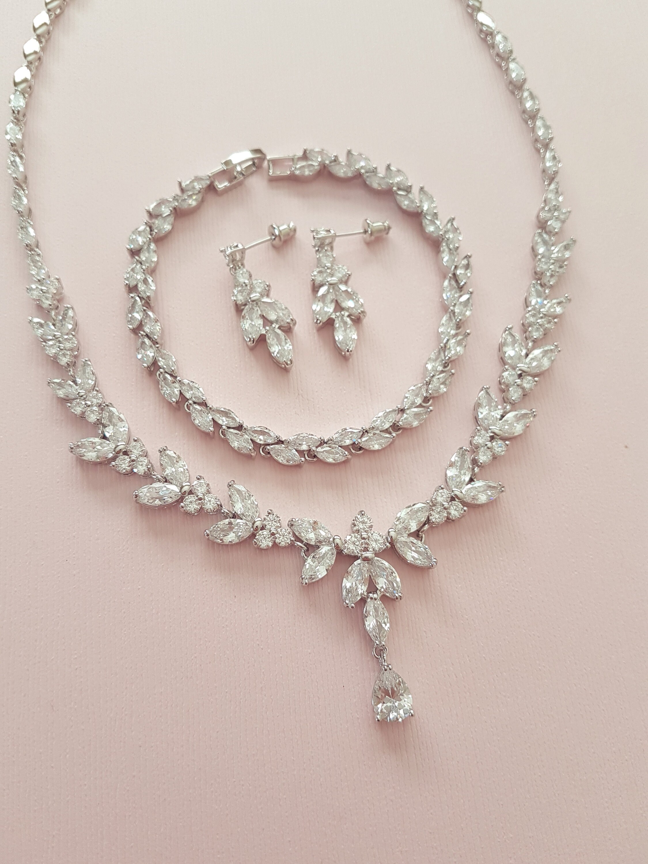 Wedding Jewelry for Brides Rose Gold Floral Crystal Bridal Etsy