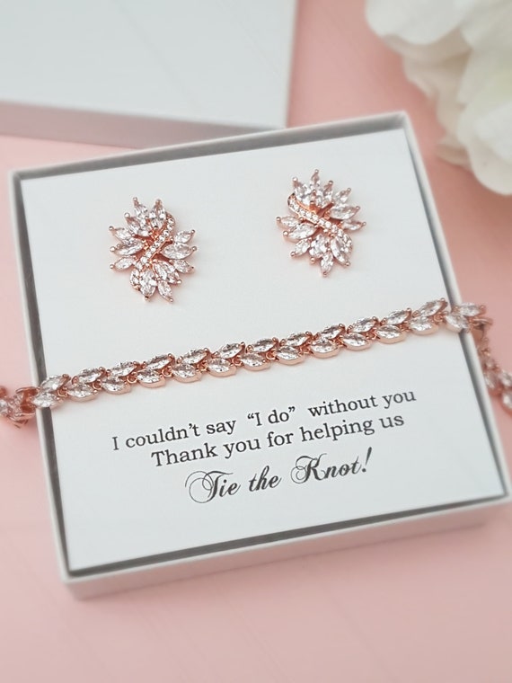 Bridesmaid Jewelry Set Silver Bridesmaid Gift Personalized