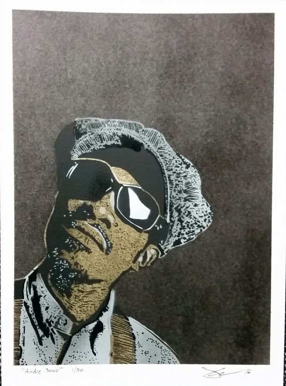 Andre 3000 Outkast Oil Painting Artwork Stretched Canvas Rap Giclee Print