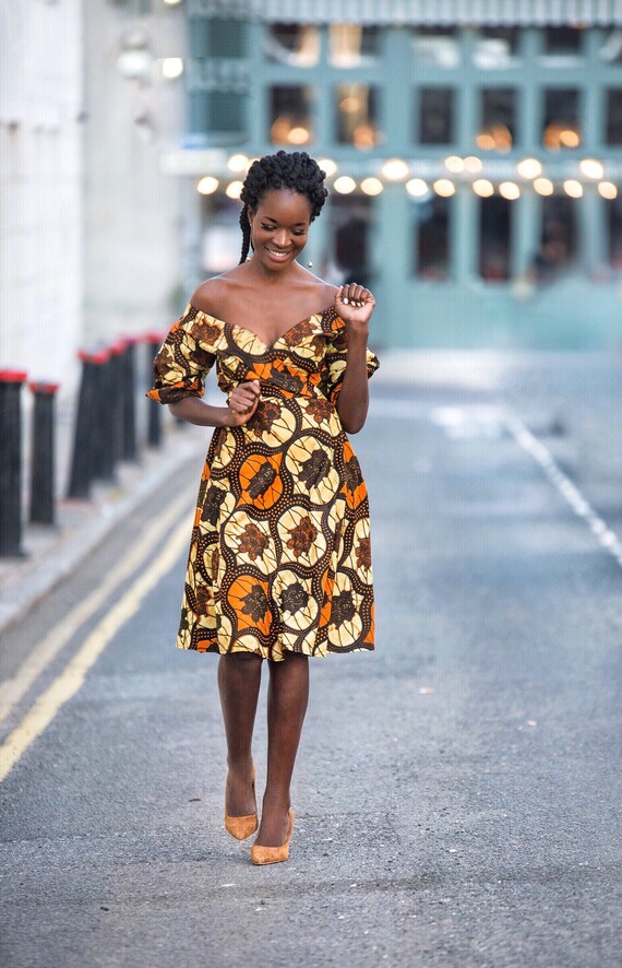 ankara midi dress