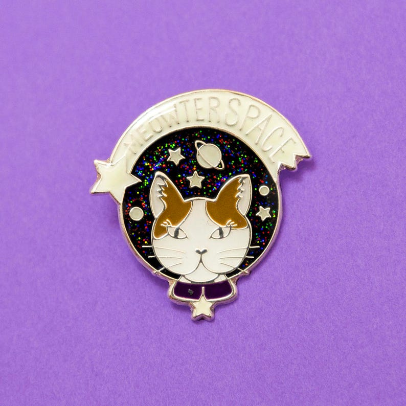 Meowterspace Hard enamel lapel pin image 1