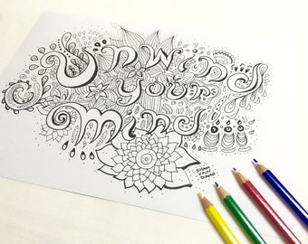 Zendoodle Art Therapy Coloring Page: Unwind Your Mind (PDF & JPEG)
