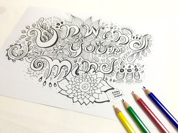 Stress Relieving Adult Coloring Book & Pencils - Zen Doodle