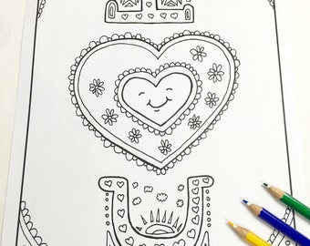 I Love You Coloring Page, Zendoodle Art Therapy (PDF/JPEG)