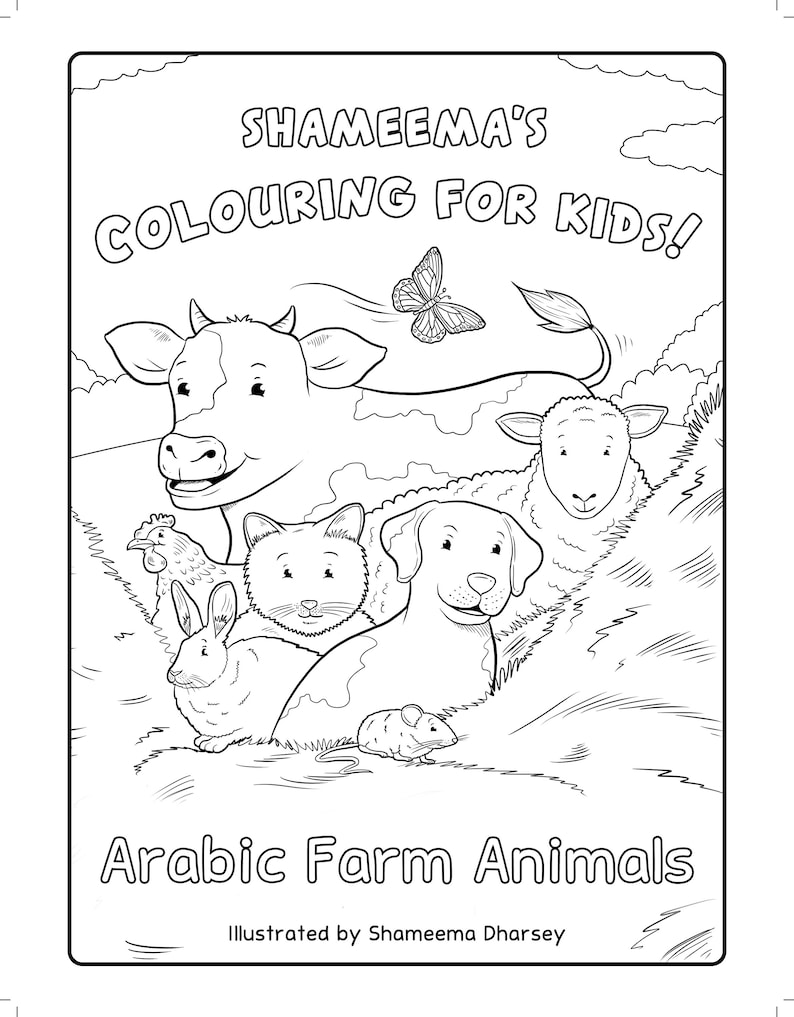 Arabic Farm Animals Coloring Book Arabic learning Arabic Coloring Arabic education Colouring Book Islamic Book Islamic colouring image 2