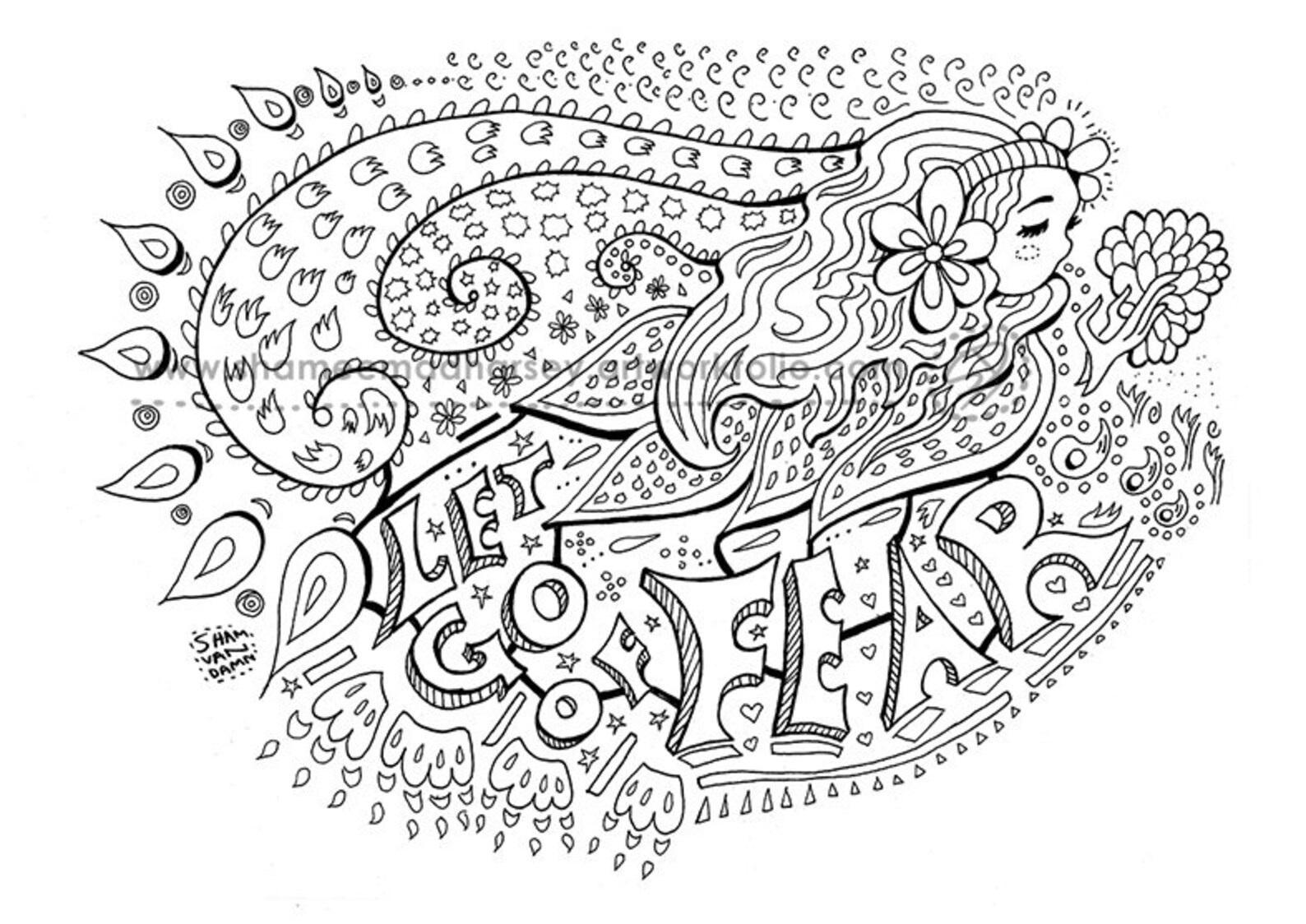 Let Go of Fear Coloring Page Adult Coloring Page Art Therapy Adult ...