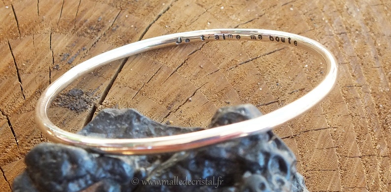 Sterling Silver Bangle Bracelet 3mm with Custom Engraving OFFERED image 3