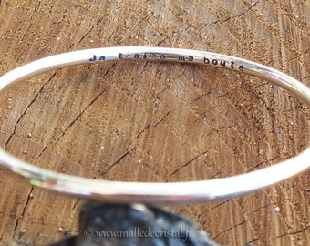 Sterling Silver Bangle Bracelet 3mm with Custom Engraving OFFERED