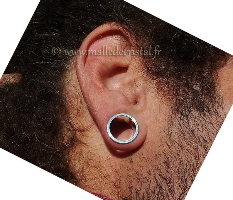 Silver Sterling Tunnel Ear plug Piercing 100% handmade For 1 piece image 7