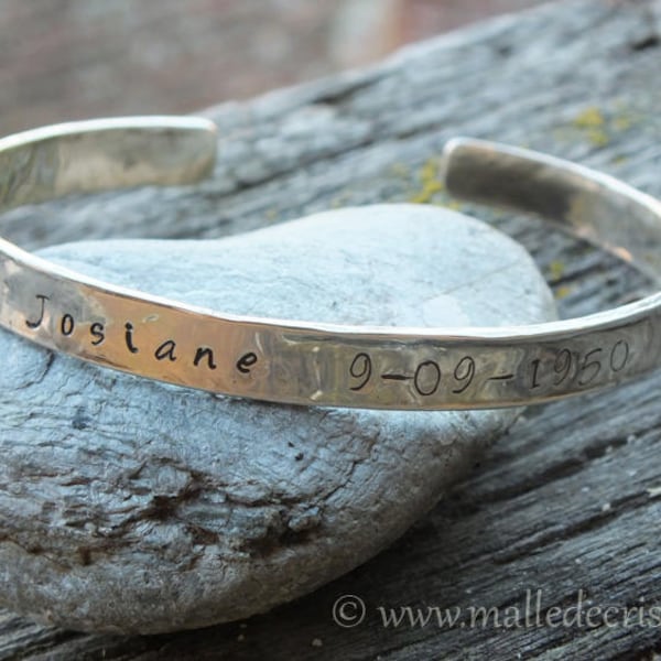 Bracelet Argent 925 - Personnalisé Nom prénom date / phrase