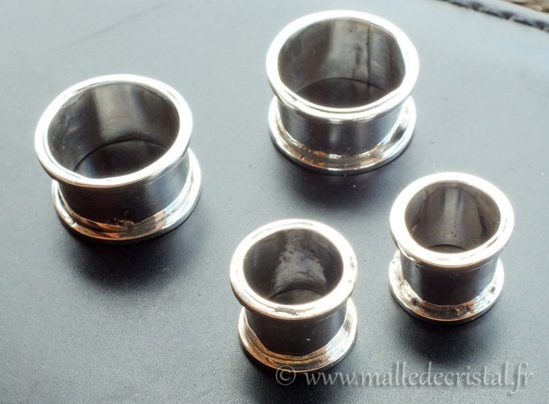 Silver Sterling Tunnel Ear plug Piercing 100% handmade For 1 piece image 9