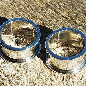 Silver Sterling Tunnel Ear plug Piercing 100% handmade For 1 piece image 2