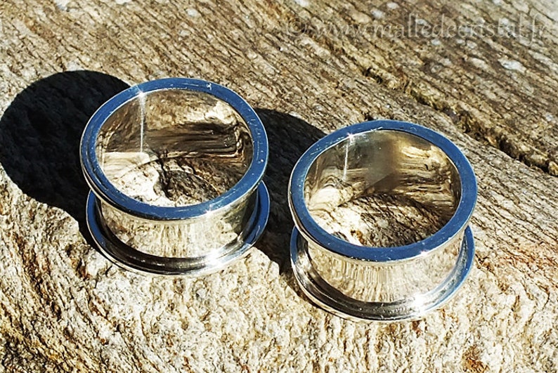 Silver Sterling Tunnel Ear plug Piercing 100% handmade For 1 piece image 2