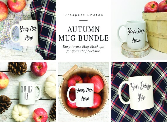 Fall Coffee Mug Bundle Styled Stock Photographyautumn Fall Coffee Mug Bundle Styled Stock Photographyautumn