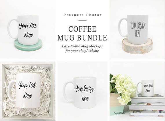 Coffee Mug Bundle Styled Stock Photographymug Mockup