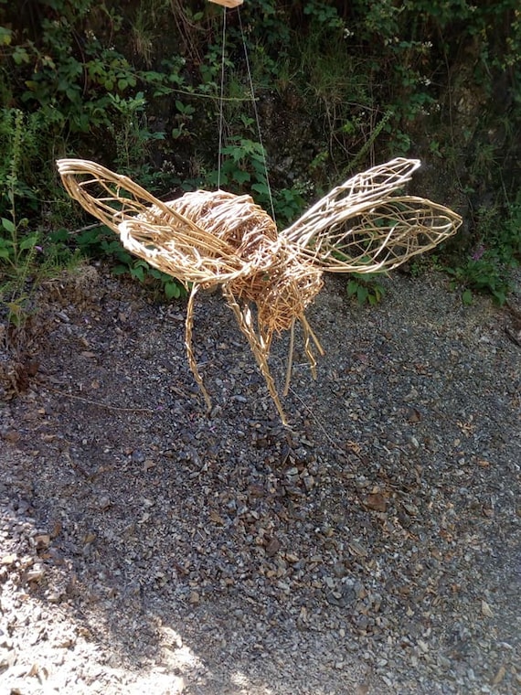 Bumble Bee, Willow, Sculpture Natural, Pollinator, Handmade, Sculpture,  Inside, Outside, Made to Order 