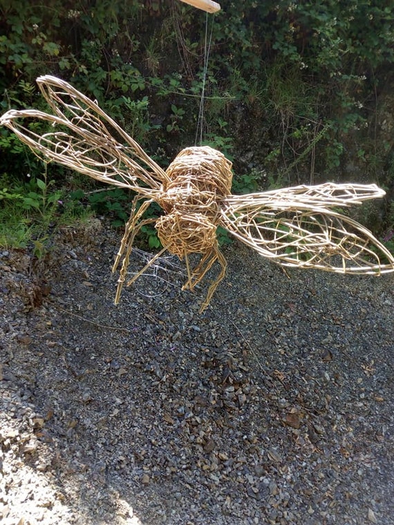 Bumble Bee, Willow, Sculpture Natural, Pollinator, Handmade, Sculpture,  Inside, Outside, Made to Order 