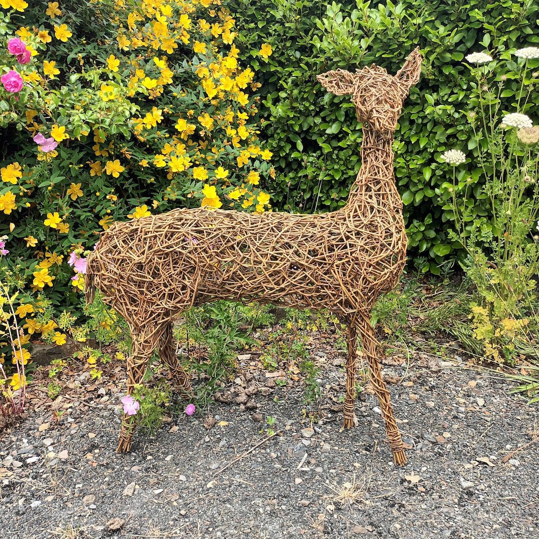 Willow Deer Doe Fawn Or Stag Outdoor Sculpture Garden Etsy UK