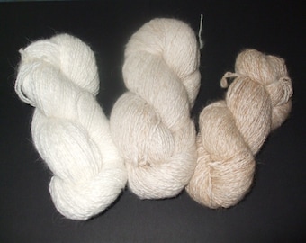 Super soft angora wool set in cream and beige