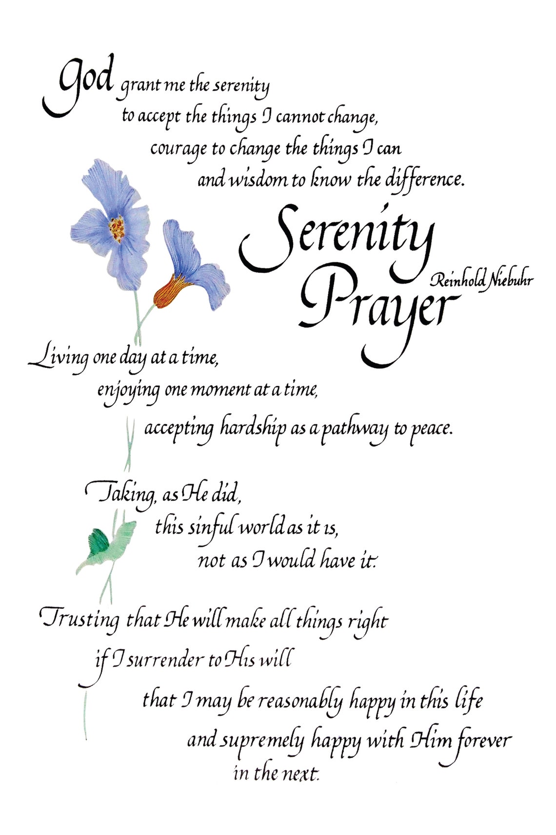 prayer of serenity prayer of serenity