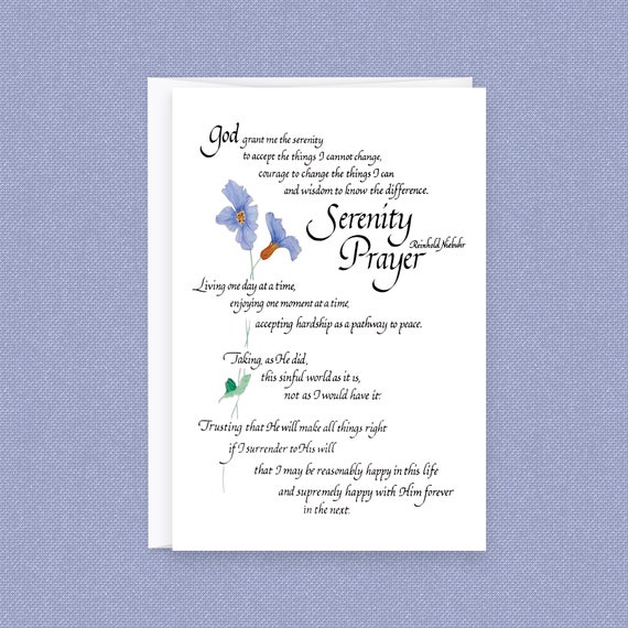 Serenity Prayer Card Serenity Prayer Card