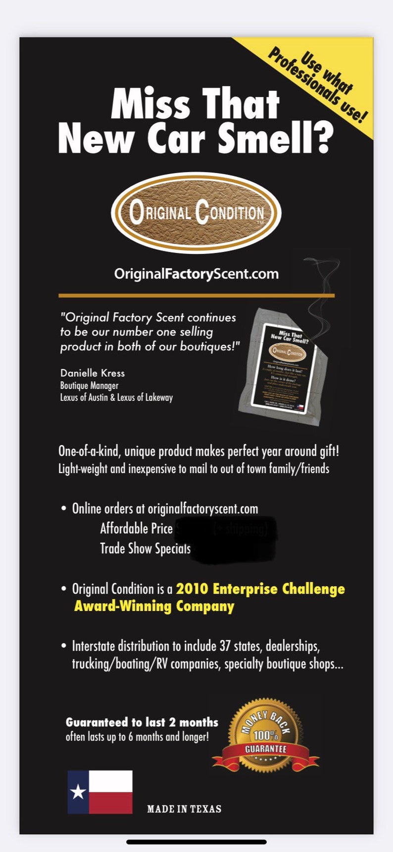 Luxury New Car Smell Original Factory Scent Air Freshener Etsy