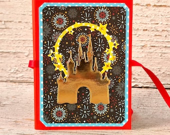 Mickey Inspired Castle Gift Card Holder Booklet, Theme Park Trip Reveal