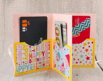Birthday Gift Card Holder Booklet: Kids, Teens, Cash/Money Pockets